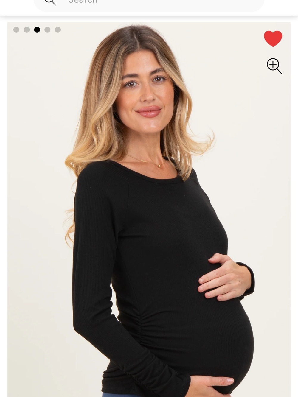 Pinkblush Black Long-Sleeve Maternity Top - Classic Comfort